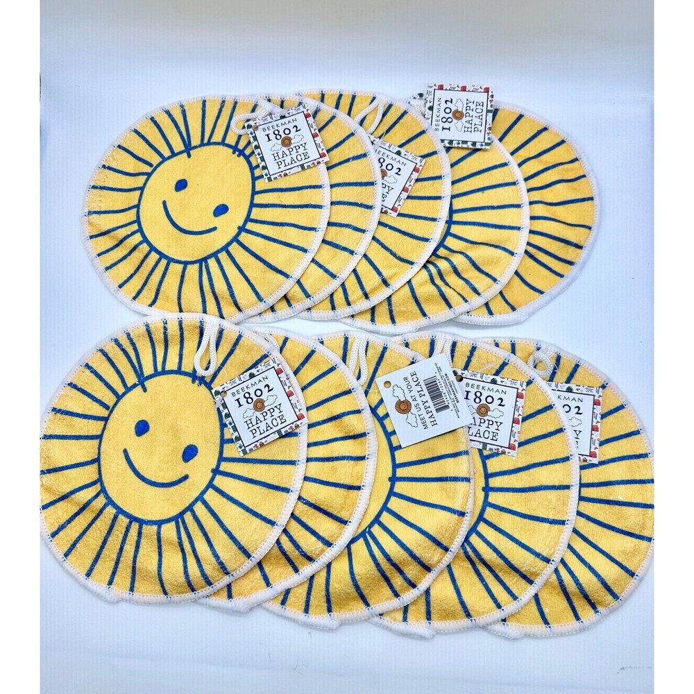 Set of 10 New Beekman 1802 Happy Place Sunny Cleaning Mitts